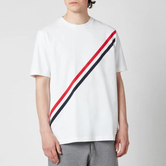Men's Printed Diagonal Stripe Jersey T-Shirt